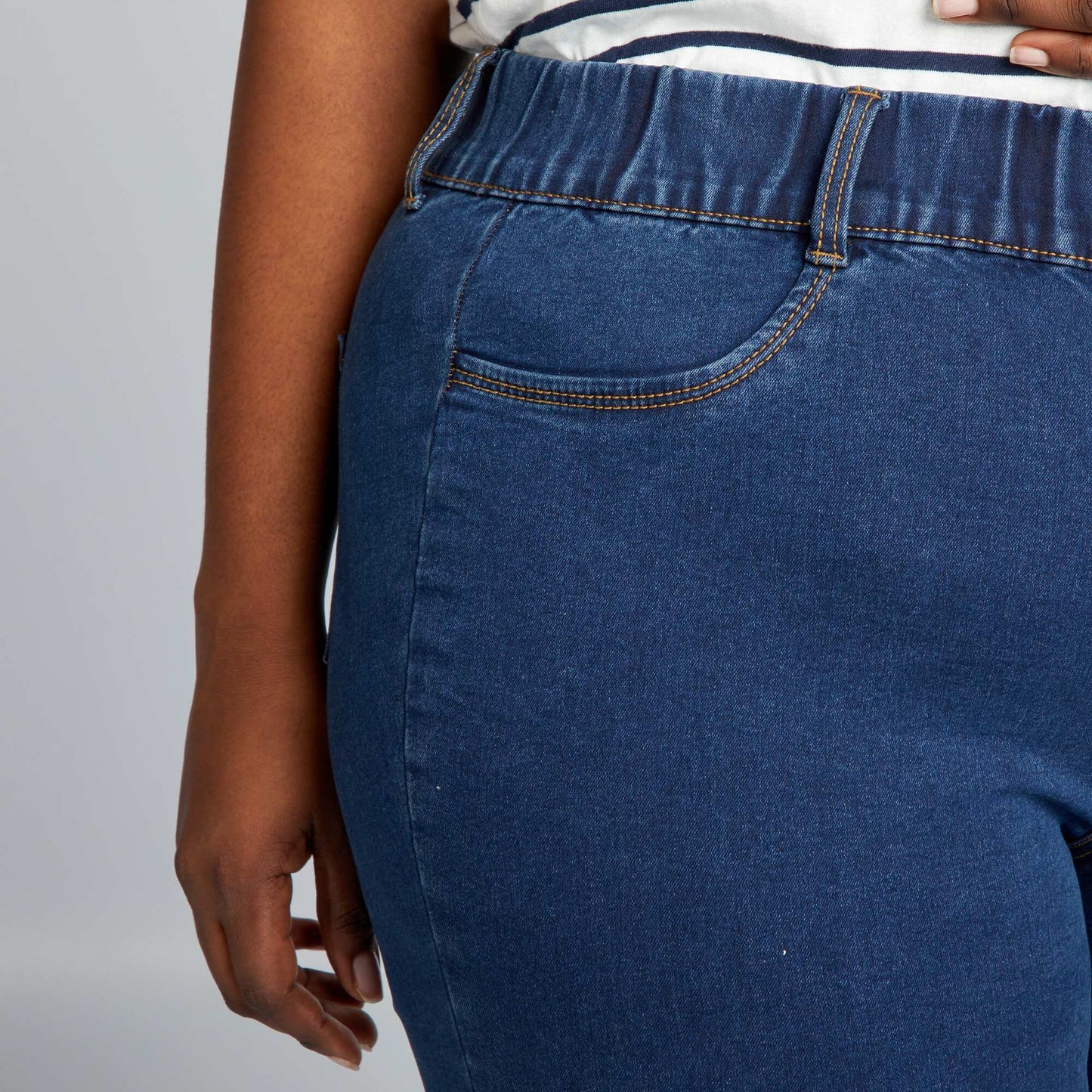 Regular-fit stretch high-waist jeggings BLUE