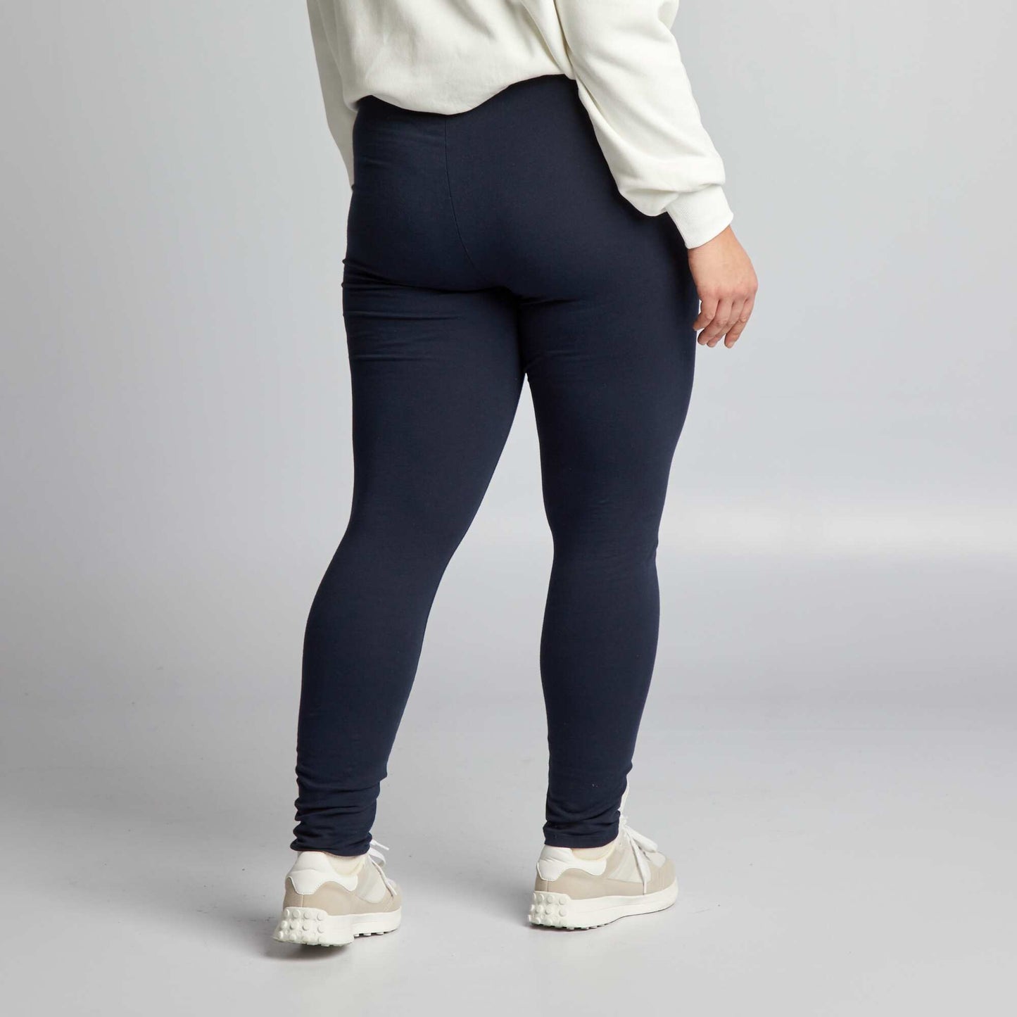 Long cotton leggings BLUE