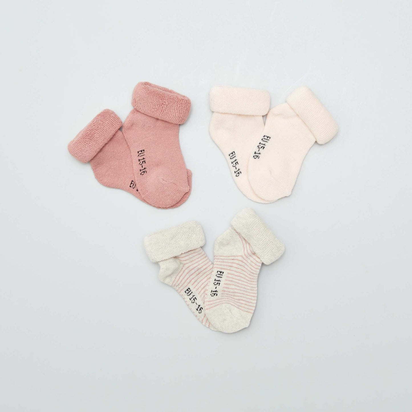 Pack of 3 pairs of newborn socks PINK