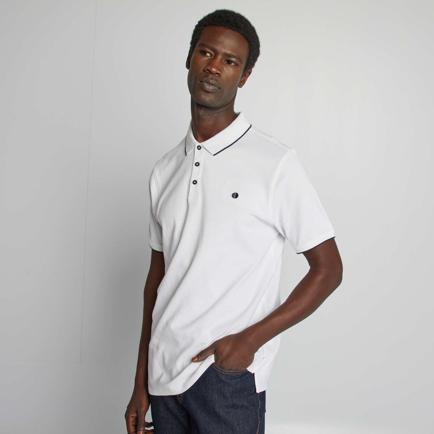 Cotton piqué polo shirt WHITE