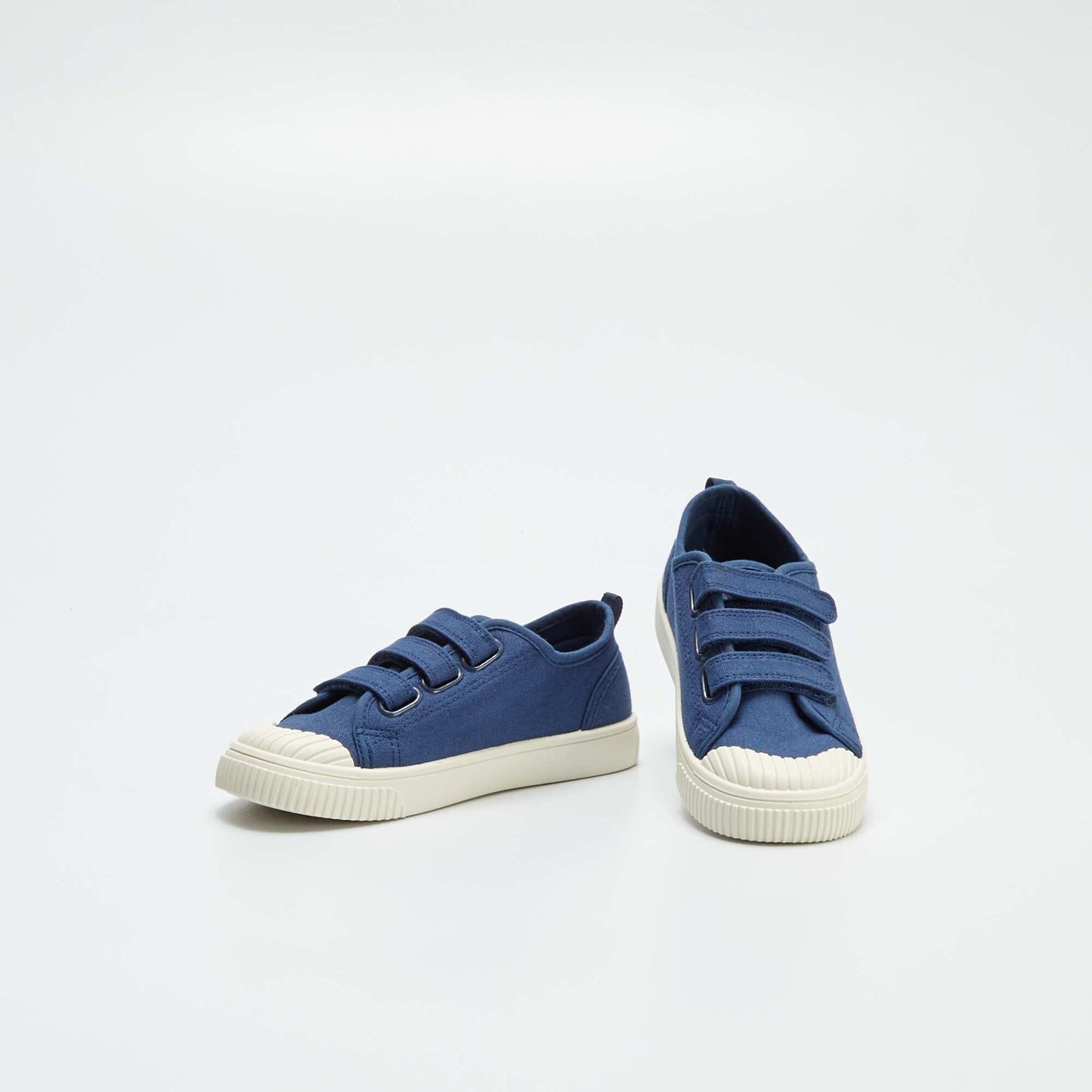 Ribbed canvas trainers BLUE