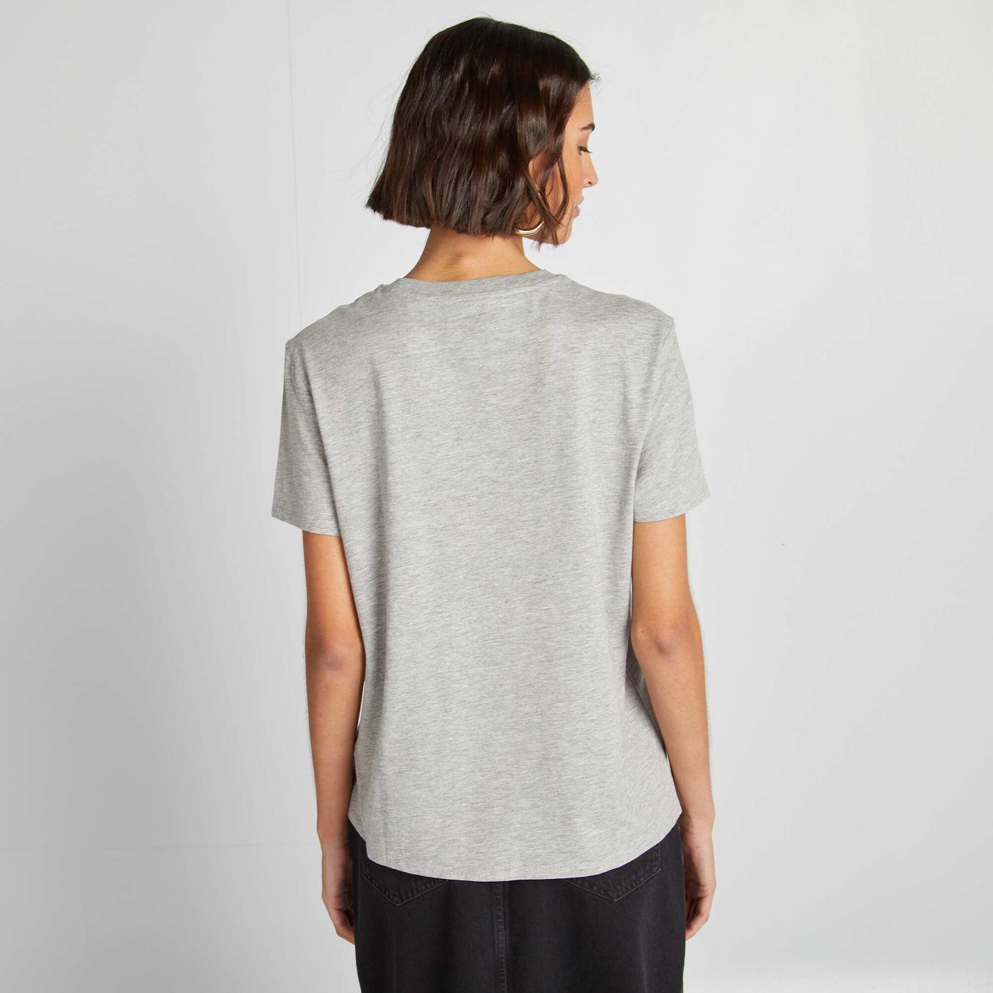 Short-sleeved jersey T-shirt GREY