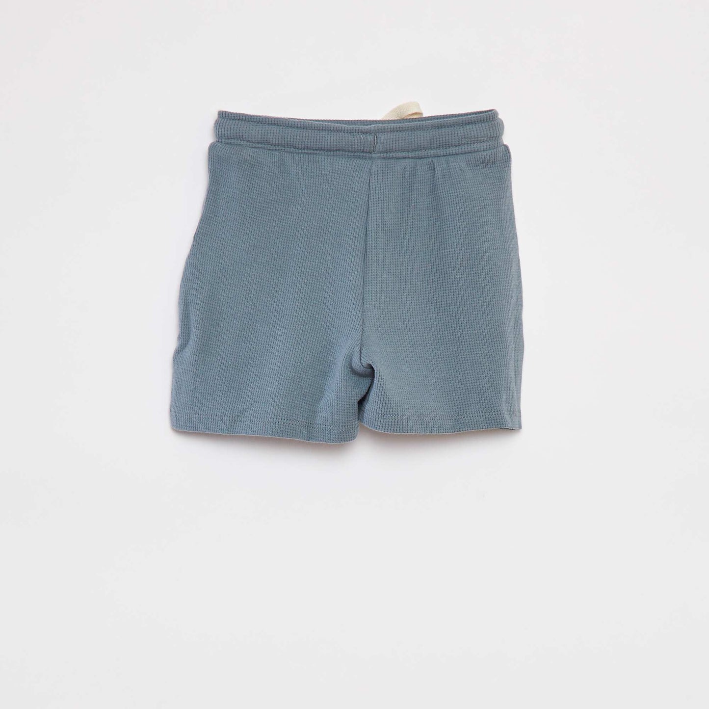 Waffle-knit T-shirt and shorts pyjama set - 2-piece set BLUE