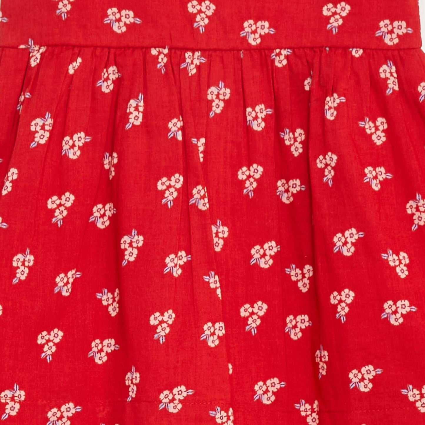 Sleeveless cotton voile dress RED