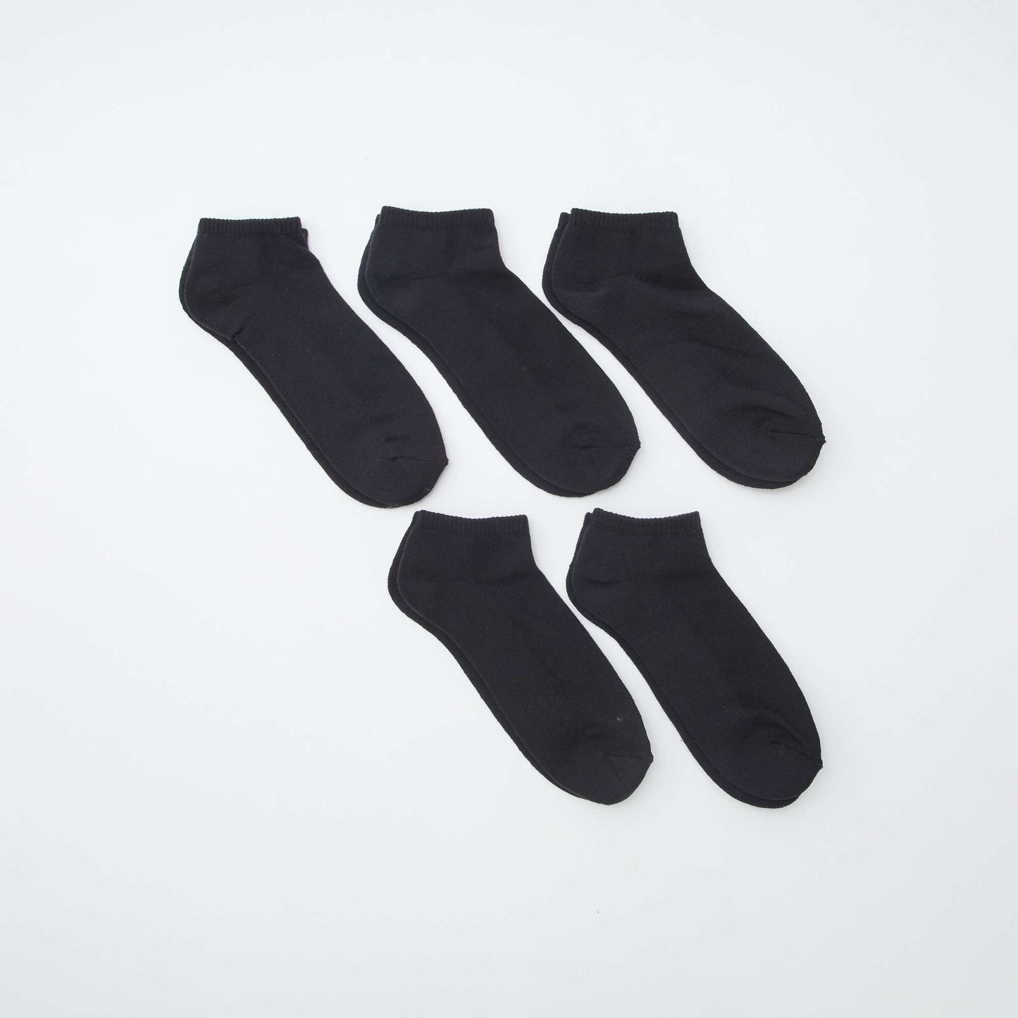 Pack of 5 pairs of invisible socks BLACK