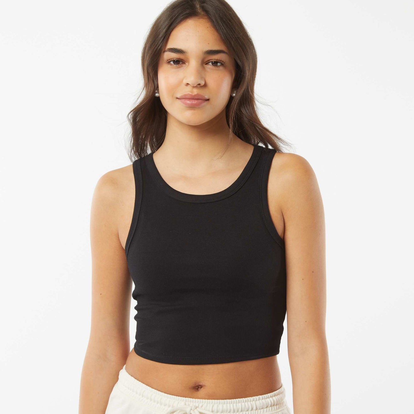 Vest top with cutaway arms BLACK