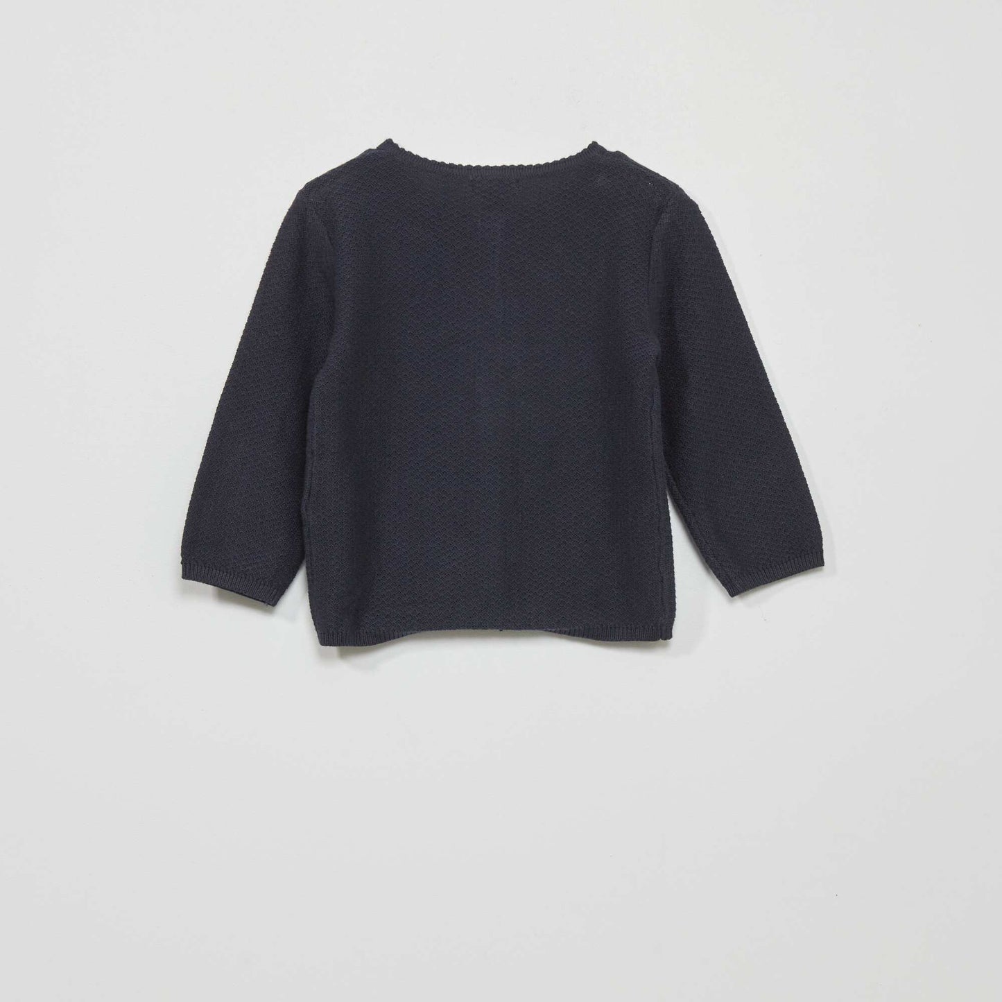 Decorative-knit cardigan BLUE