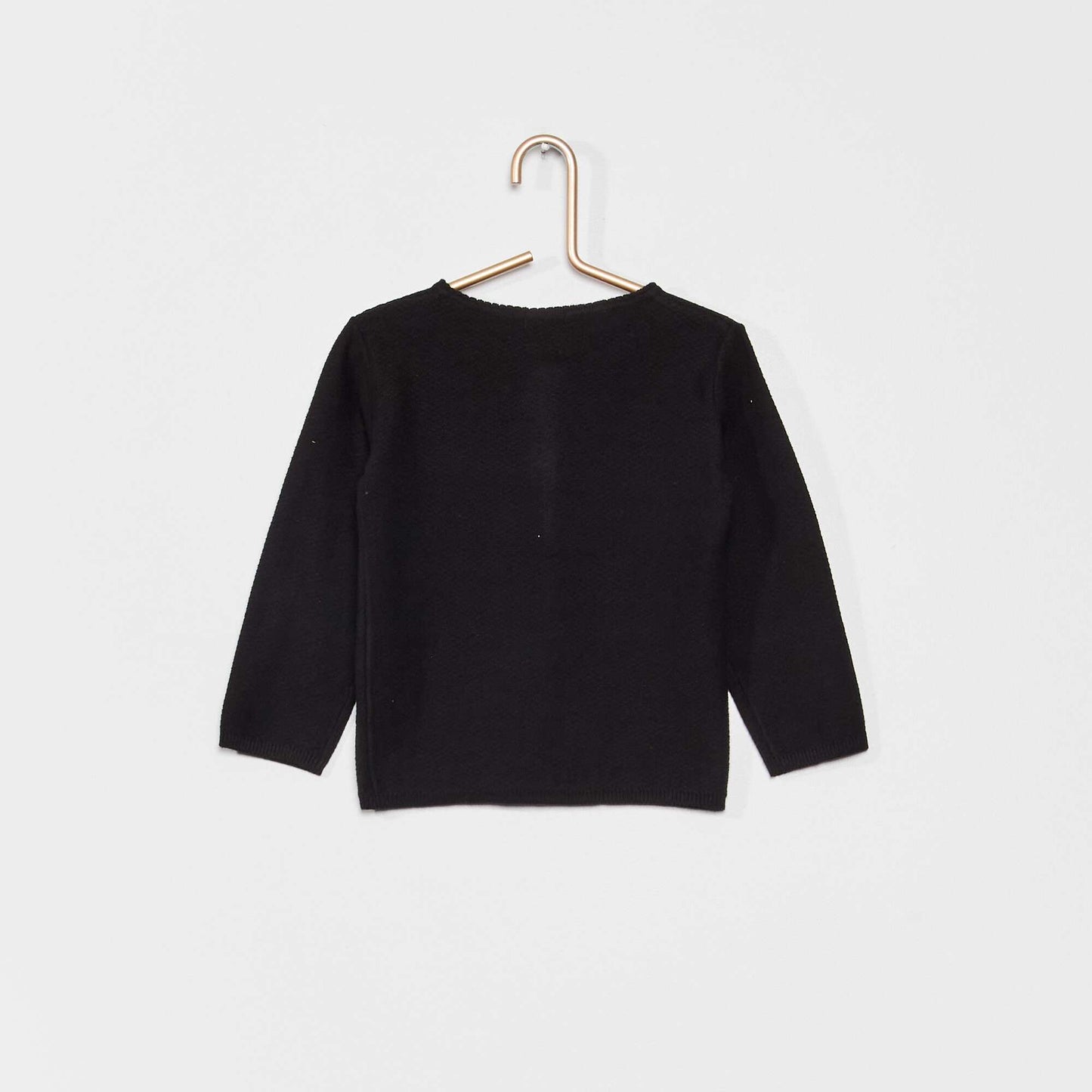 Decorative-knit cardigan black