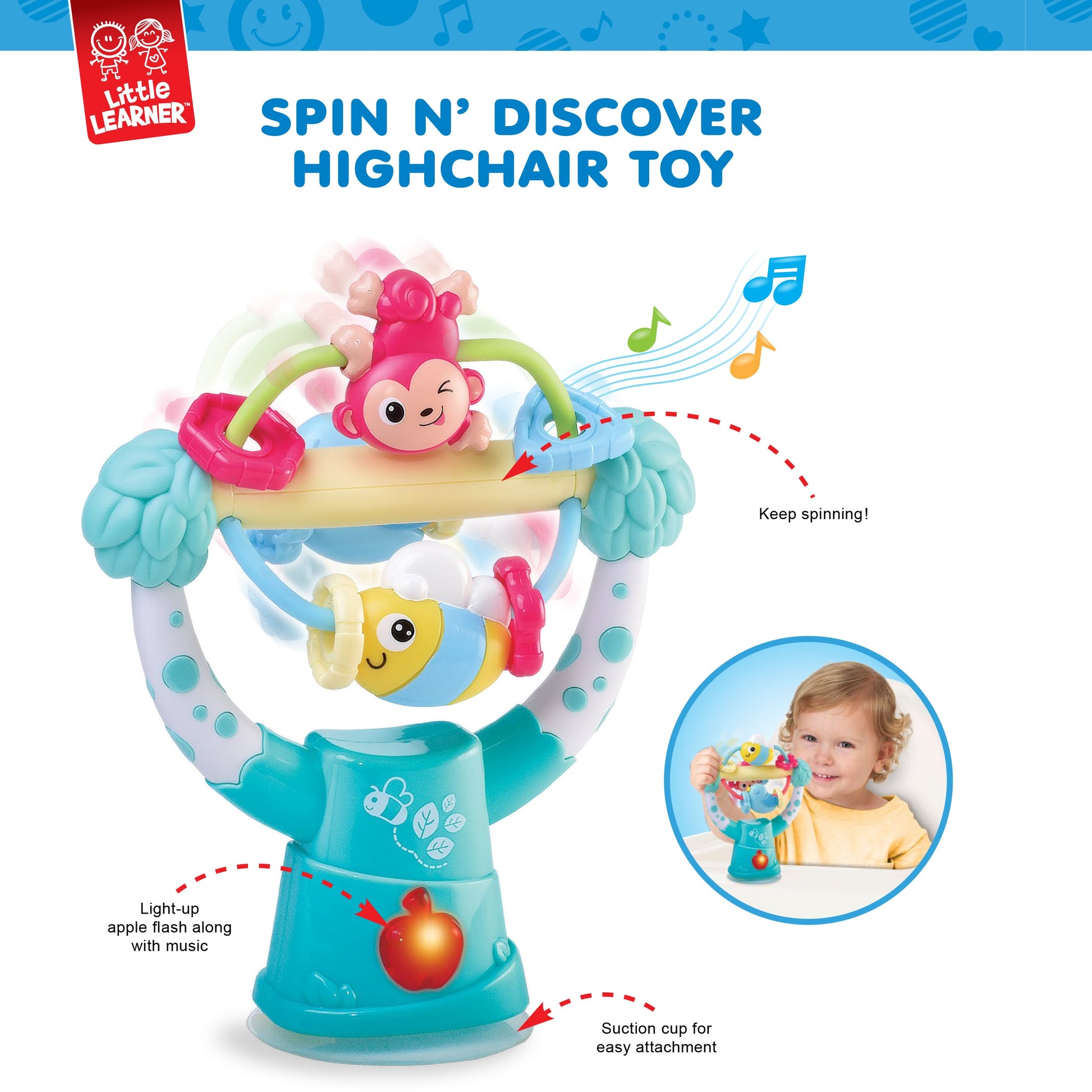 Little Learners' Spin N' Discover Highchair Toy