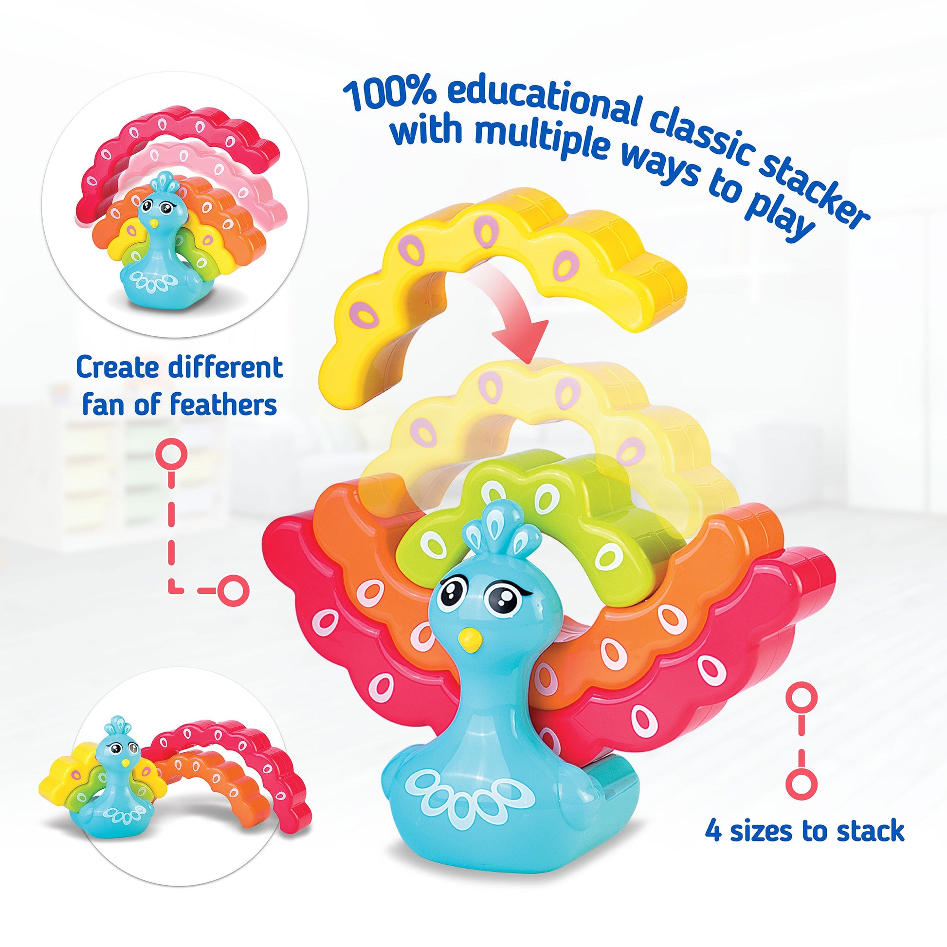 Little Learners' Rainbow Peacock Stacker