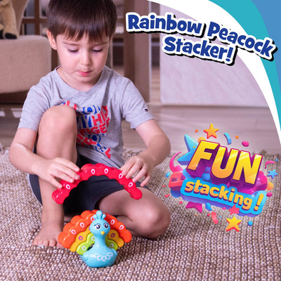 Little Learners' Rainbow Peacock Stacker