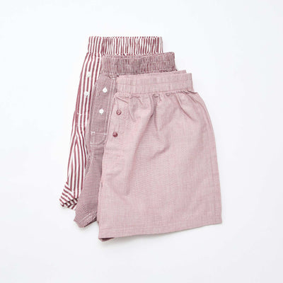 3 pairs of boxer shorts RED