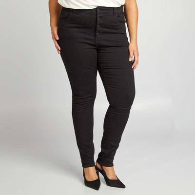 Skinny stretch trousers - 5 pockets - L30 BLACK