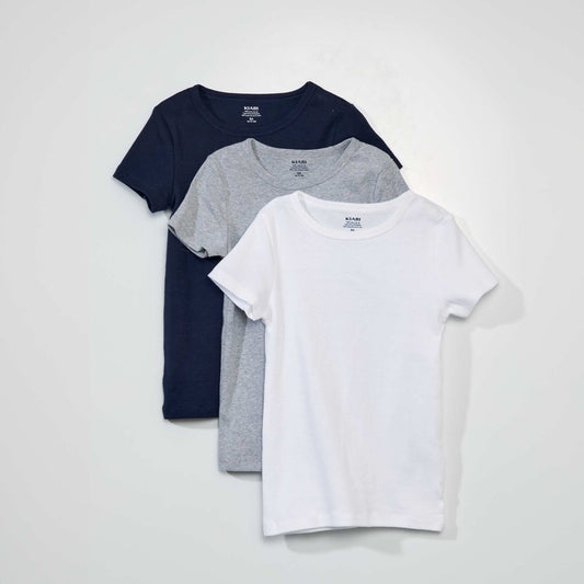 Pack of 3 short-sleeved vests WH_BLUE