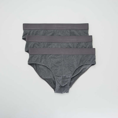 Pack of 3 plain briefs DARK GRAY