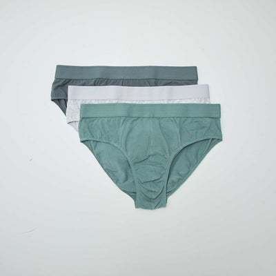 Pack of 3 plain briefs GREEN