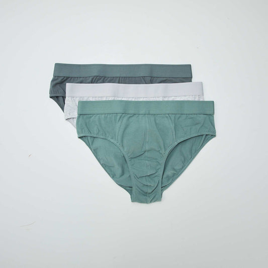 Pack of 3 plain briefs GREEN