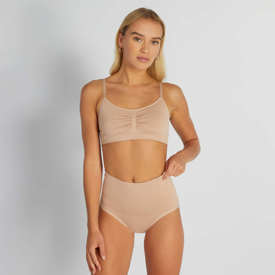 High-waisted control briefs PINK