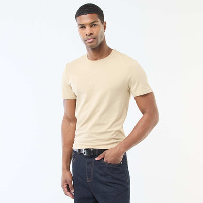 Plain T-shirt - Slim fit BEIGE