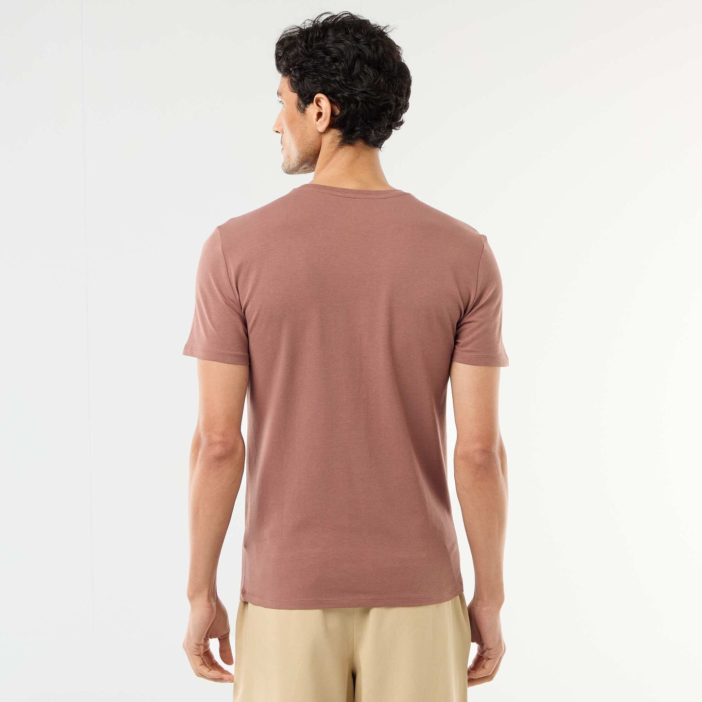 Plain T-shirt - Slim fit BROWN