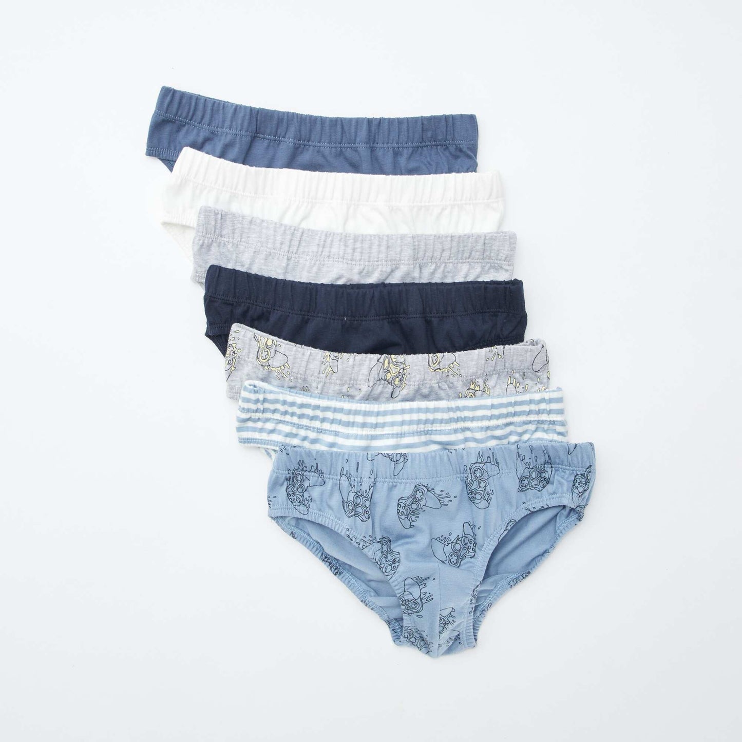 Pack of 7 pairs of printed briefs GREY