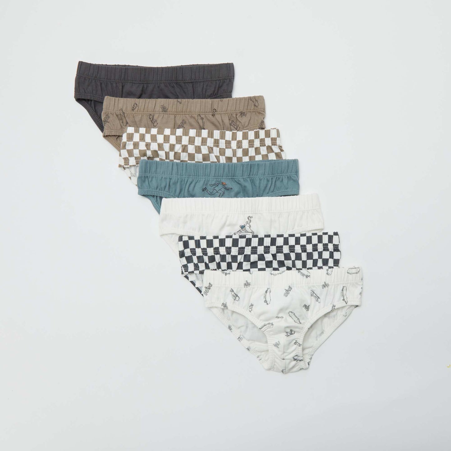 Pack of 7 pairs of printed briefs WHITE