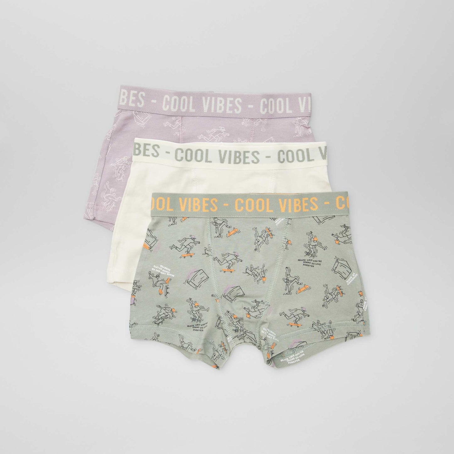 Pack of 3 pairs of stretch boxer shorts PURPLE