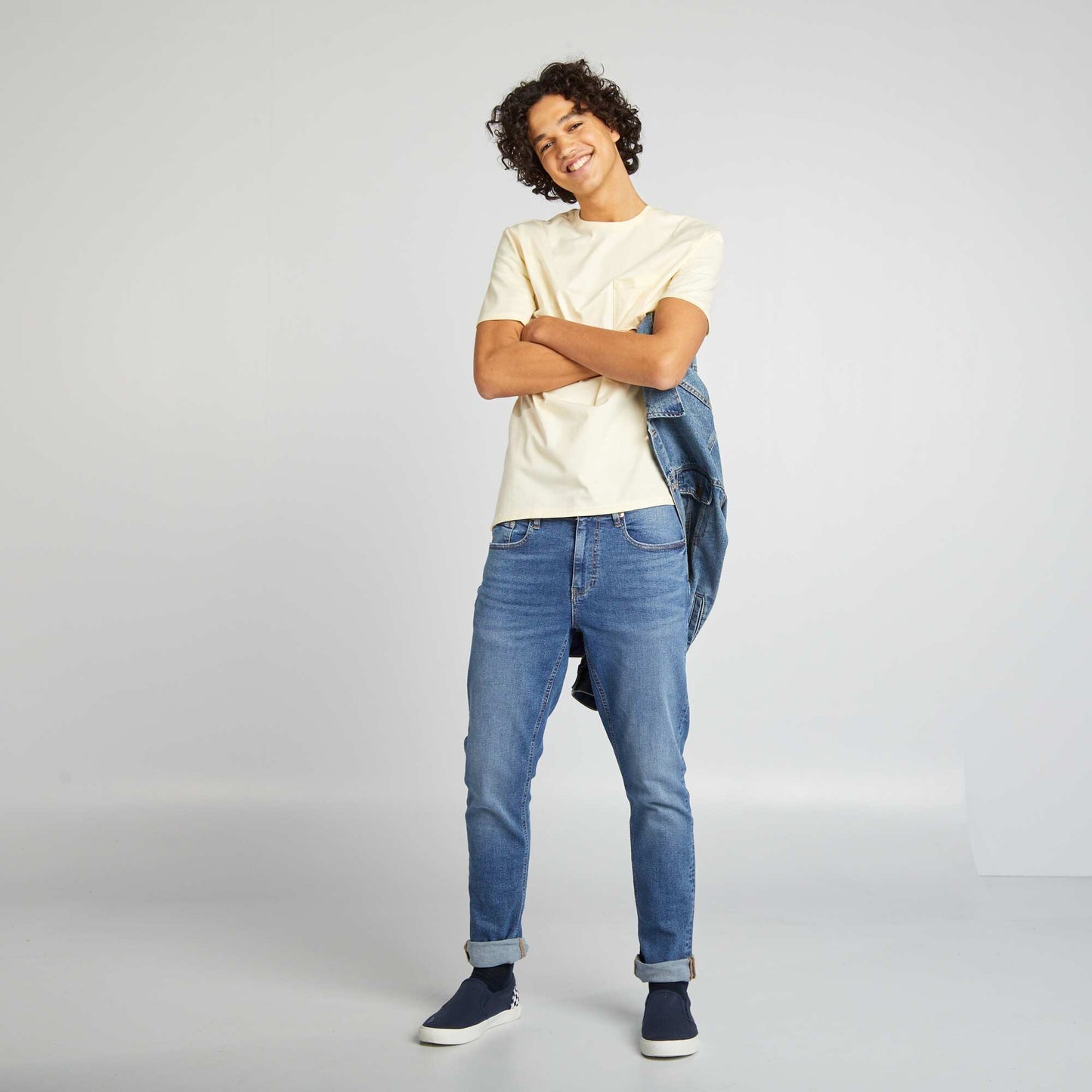 Slim-fit 5-pocket denim trousers BLUE