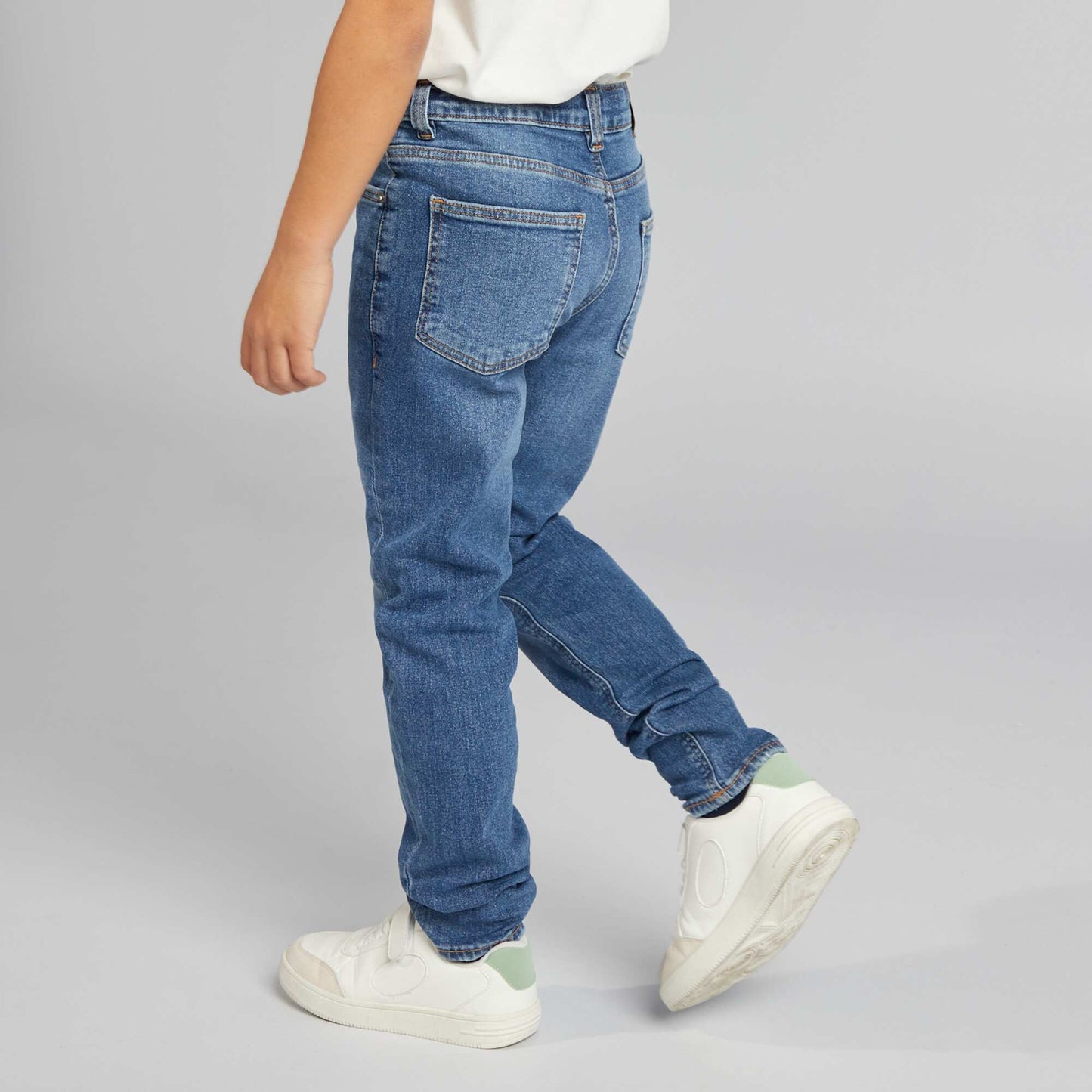 Slim-fit jeans with adjustable waist BLUE