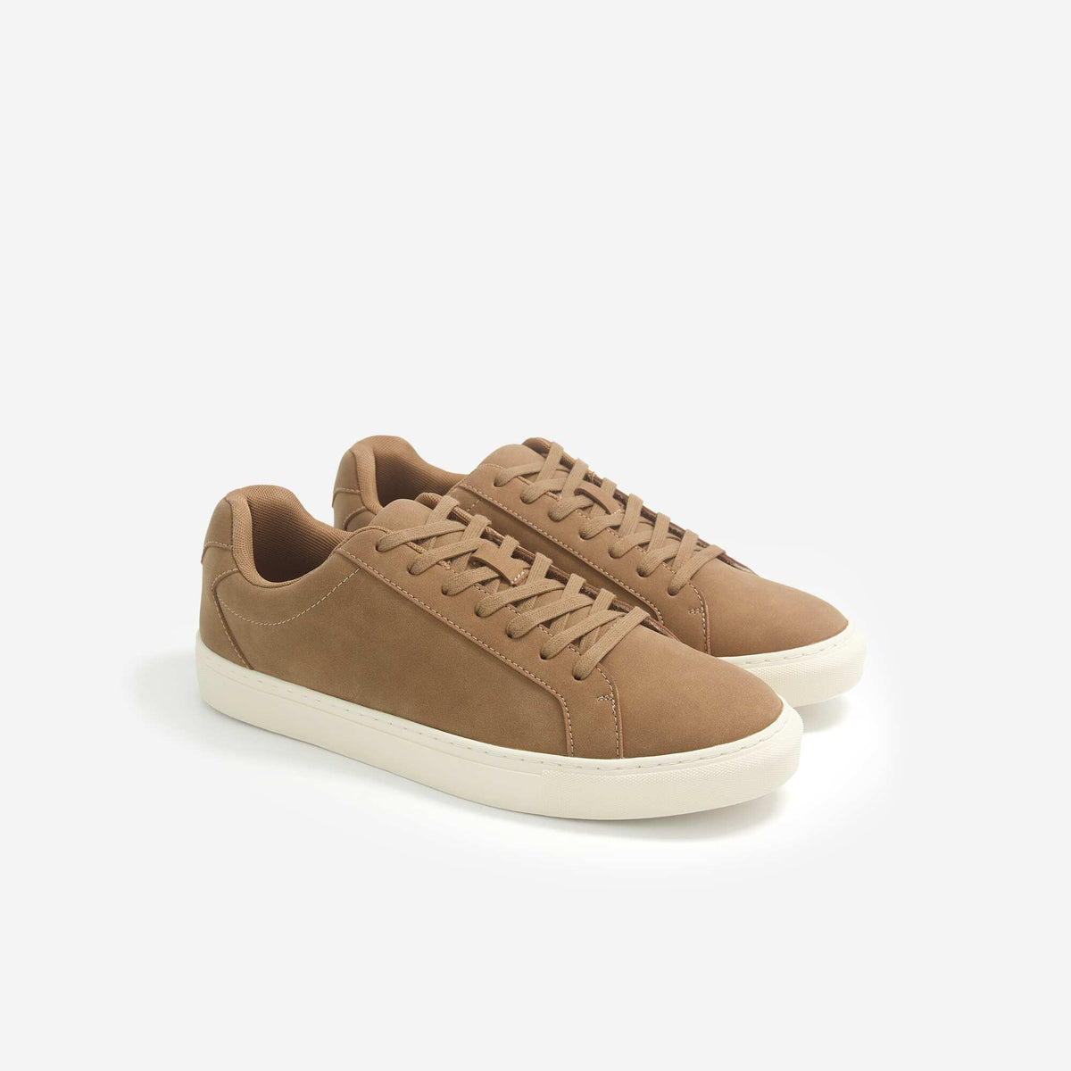 Textured low-top sneakers CAMEL