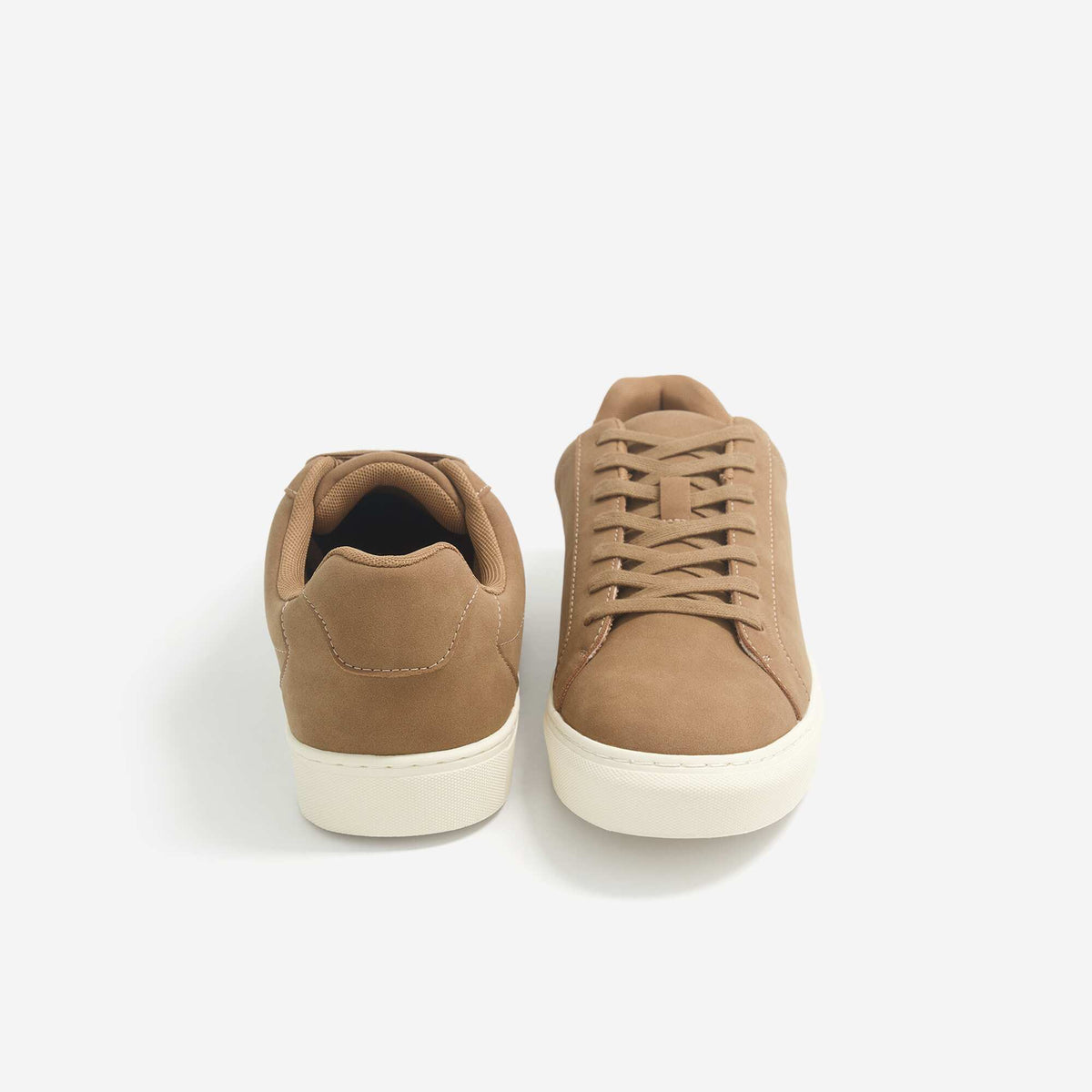 Textured low-top sneakers CAMEL