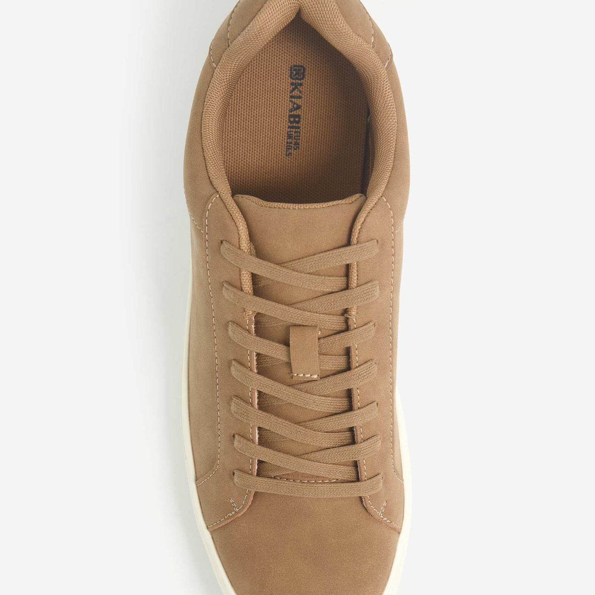 Textured low-top sneakers CAMEL