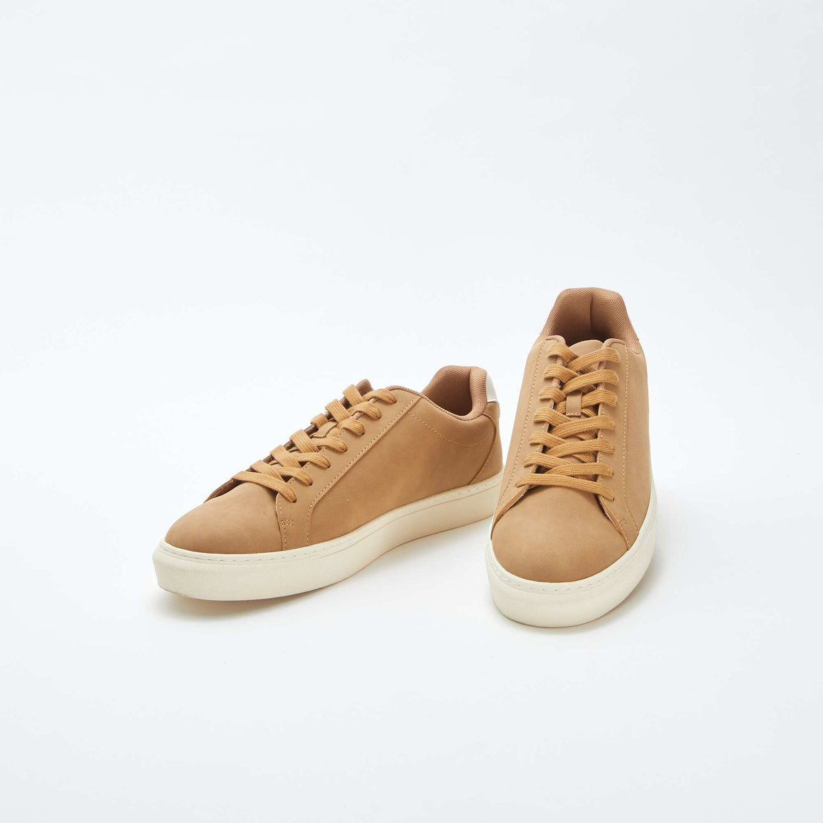Textured low-top sneakers CAMEL