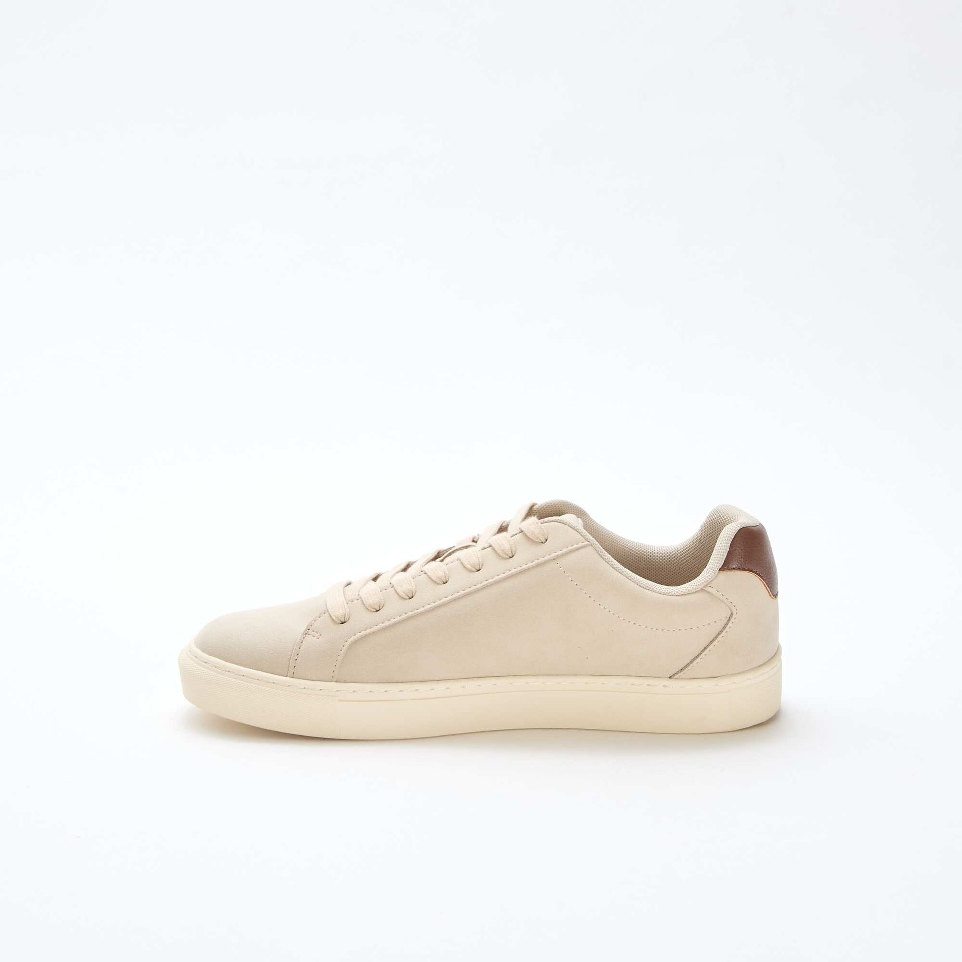 Textured low-top trainers BROWN