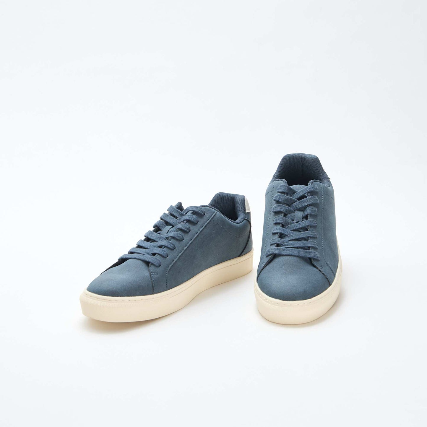 Textured low-top trainers BLUE