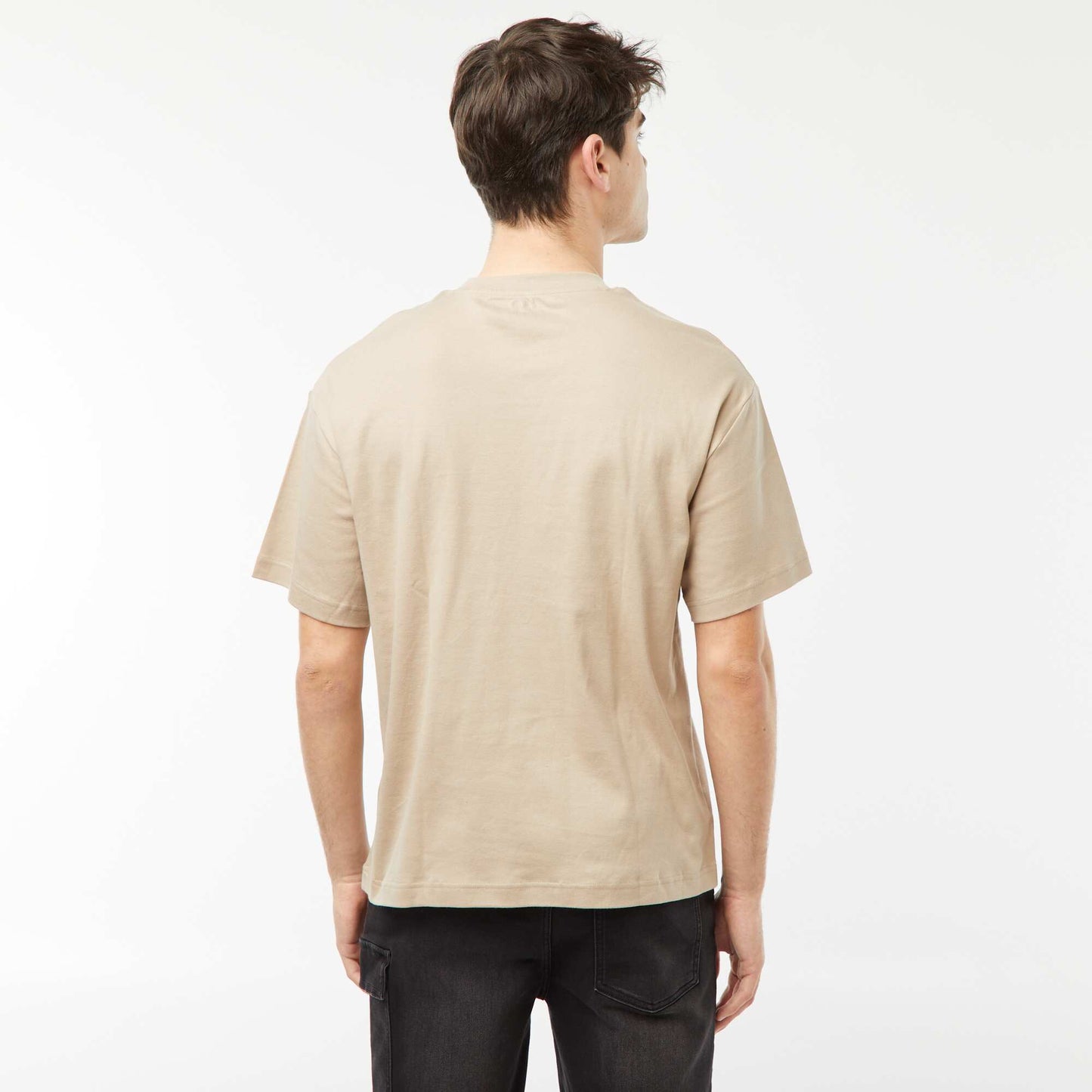 Round neck cotton T-shirt BROWN