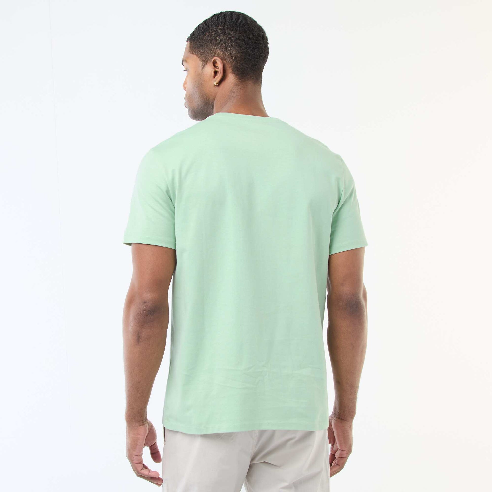 Round-neck cotton T-shirt GREEN