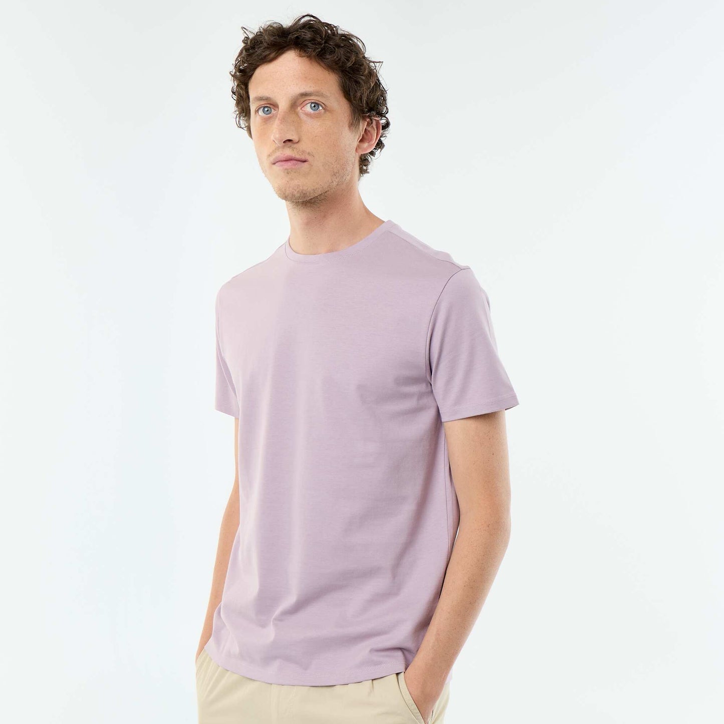 Round-neck cotton T-shirt PINK