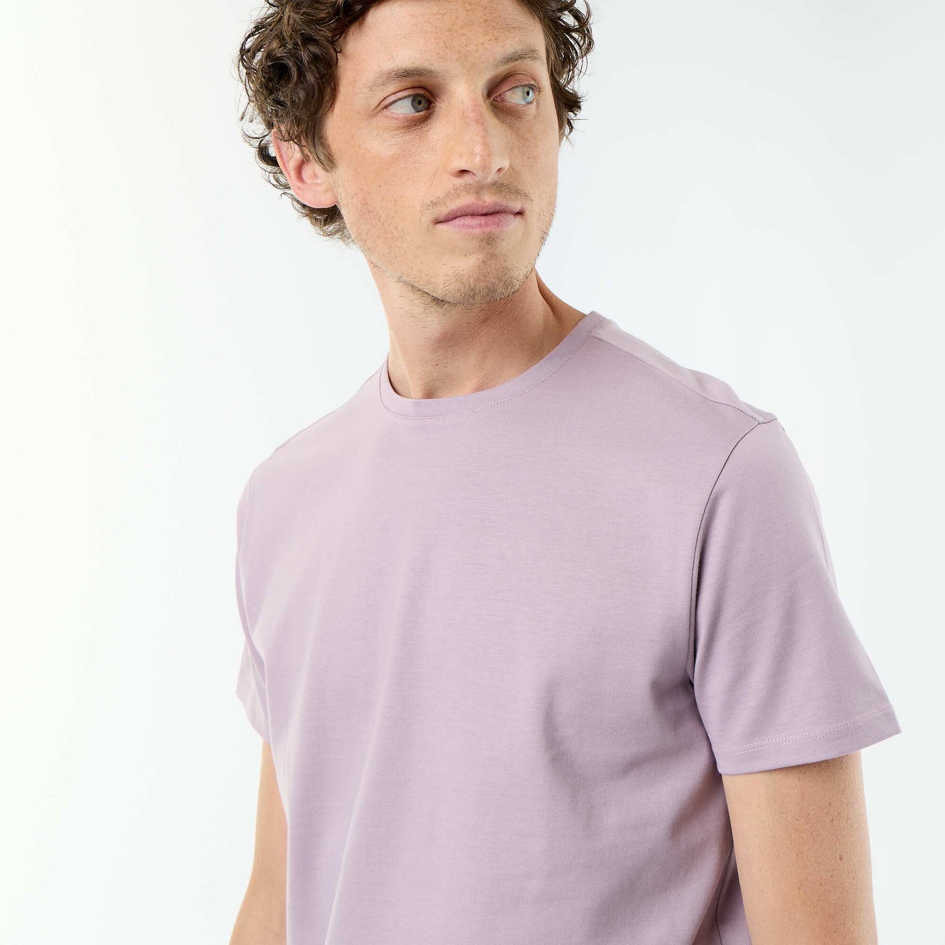 Round-neck cotton T-shirt PINK