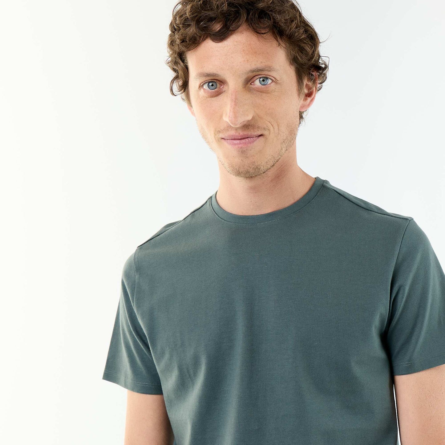 Round-neck cotton T-shirt GREEN