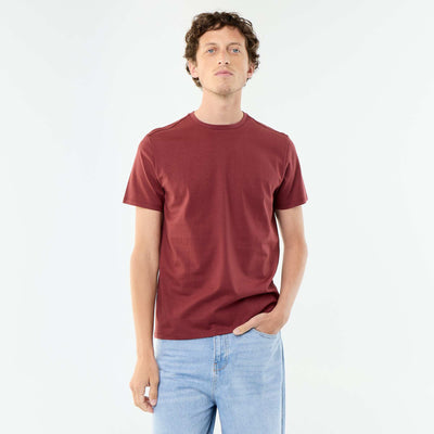 Round-neck cotton T-shirt RED