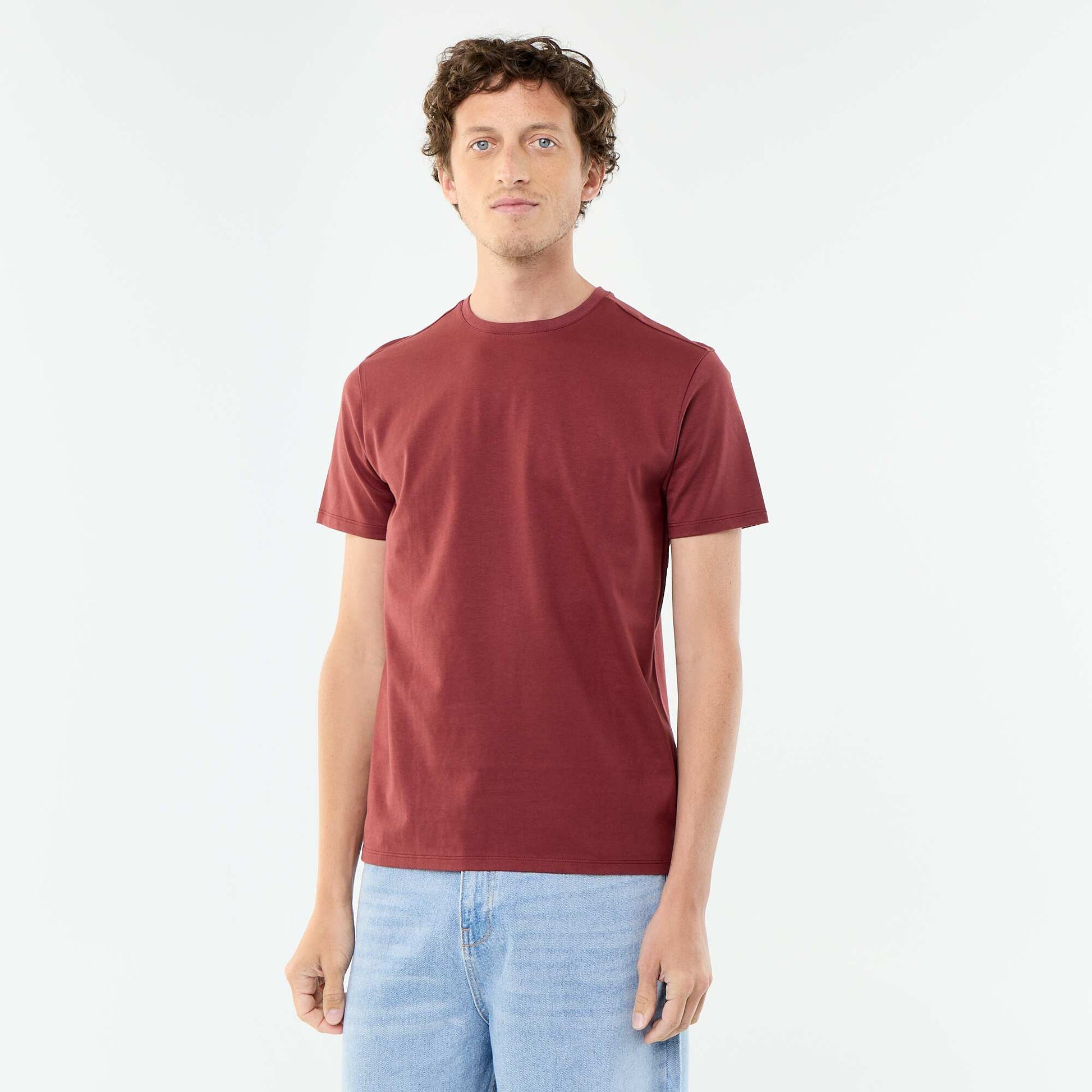 Round-neck cotton T-shirt RED