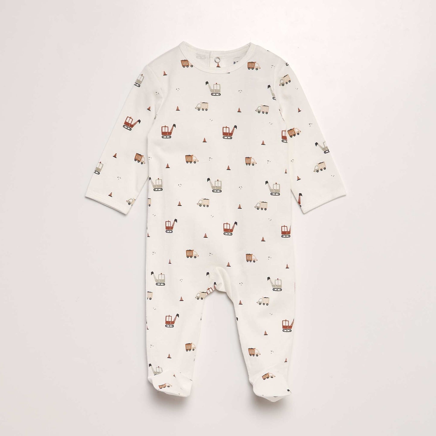 Printed sleepsuit with feet WHITE