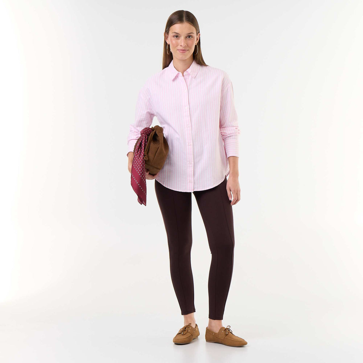 Milano knit long leggings BROWN