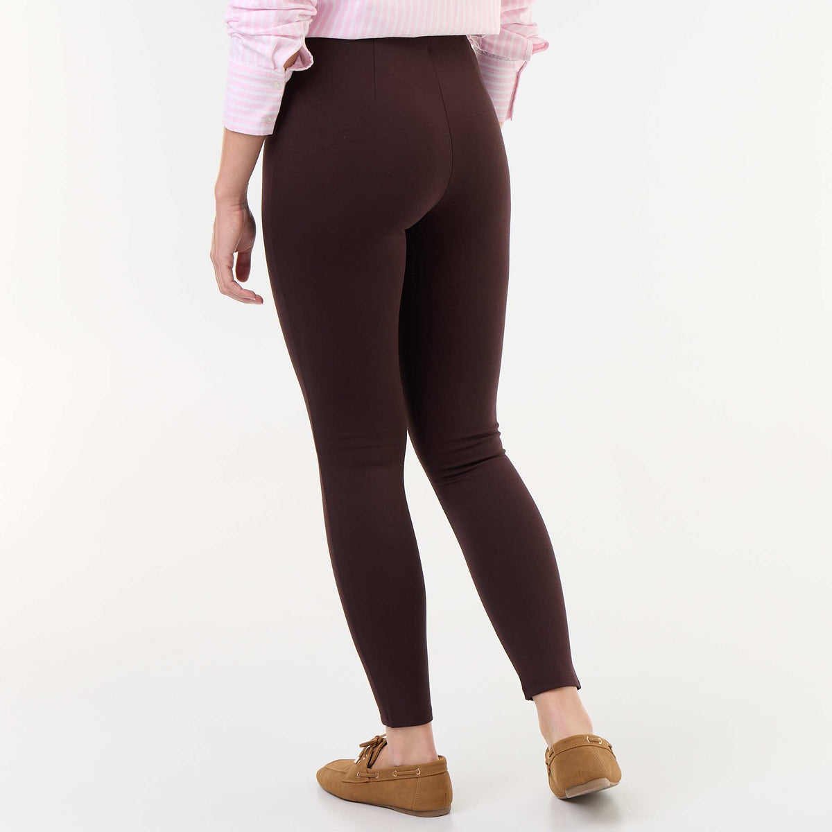 Milano knit long leggings BROWN