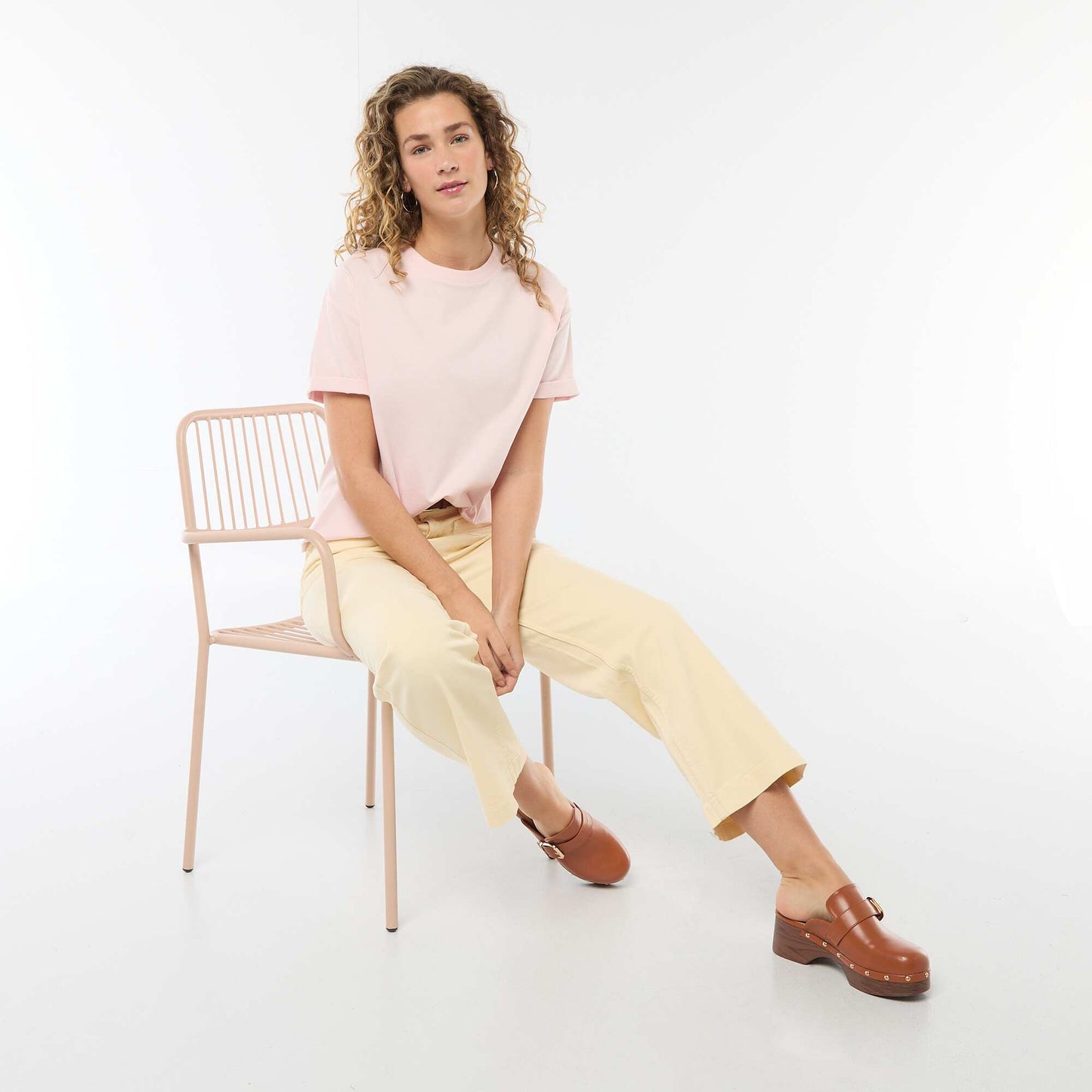 Oversized Round-Neck T-shirt PINK