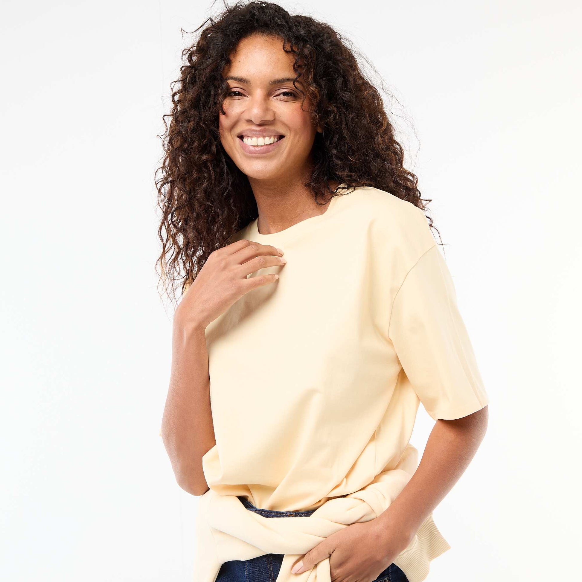 Oversized Round-Neck T-shirt YELLOW