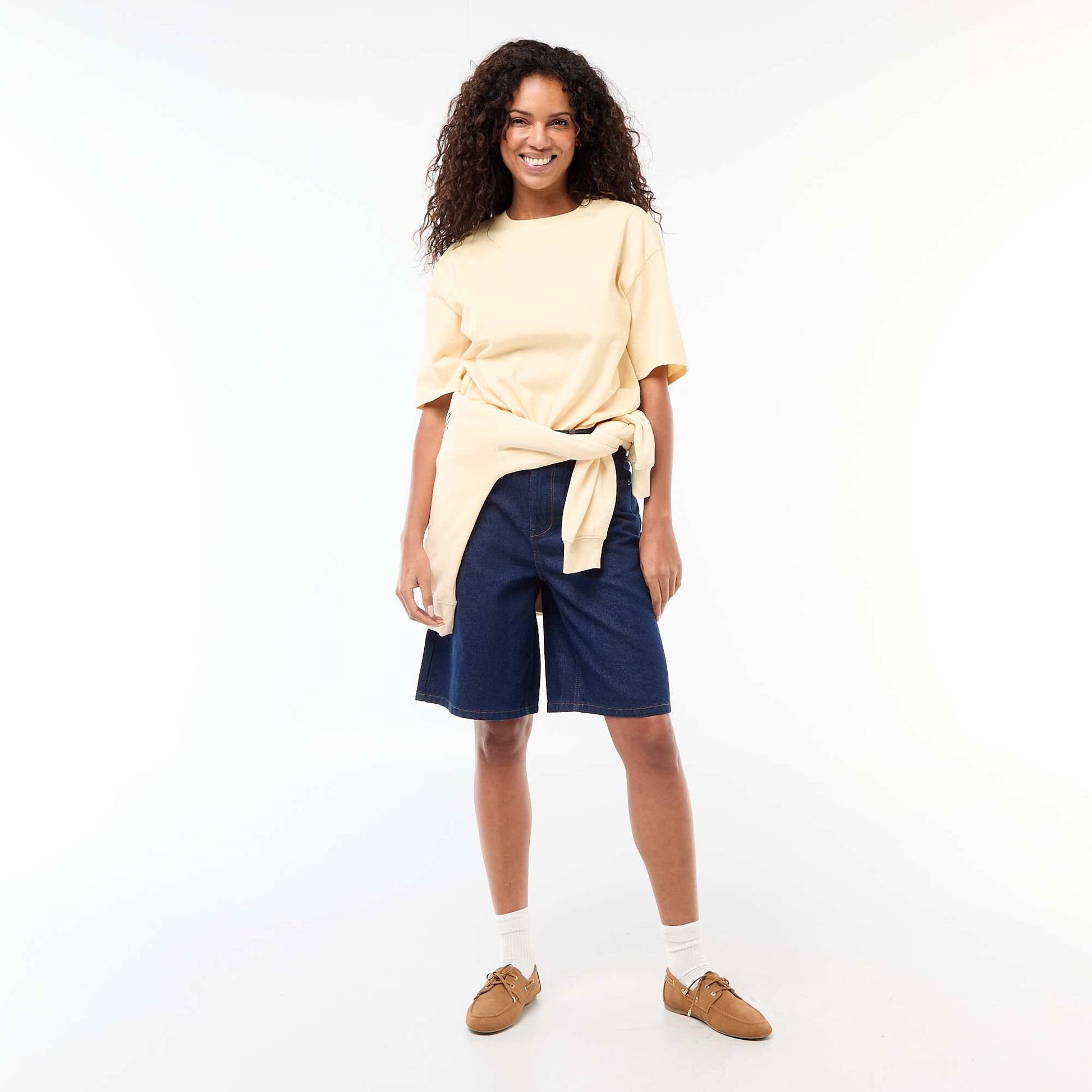 Oversized Round-Neck T-shirt YELLOW