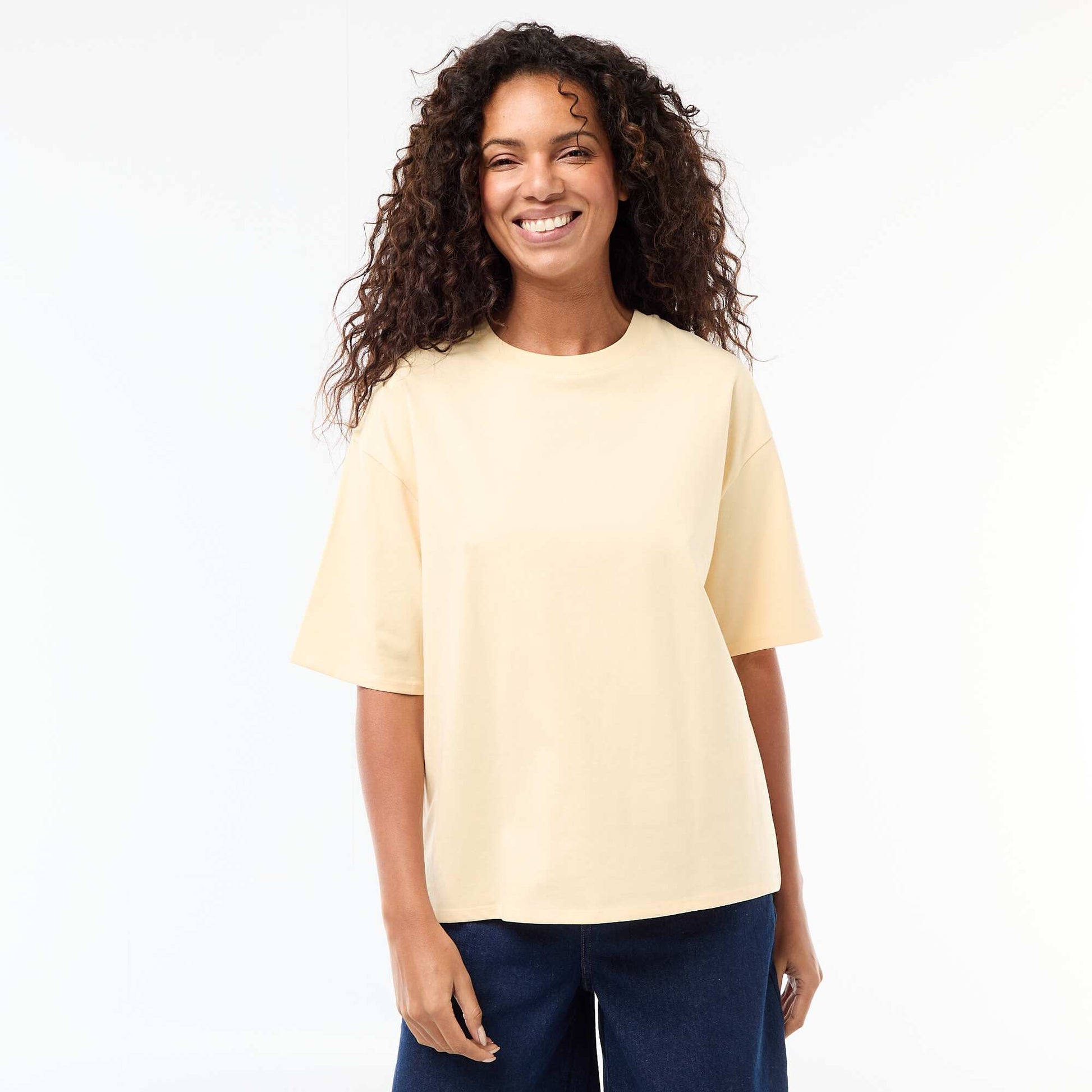 Oversized Round-Neck T-shirt YELLOW