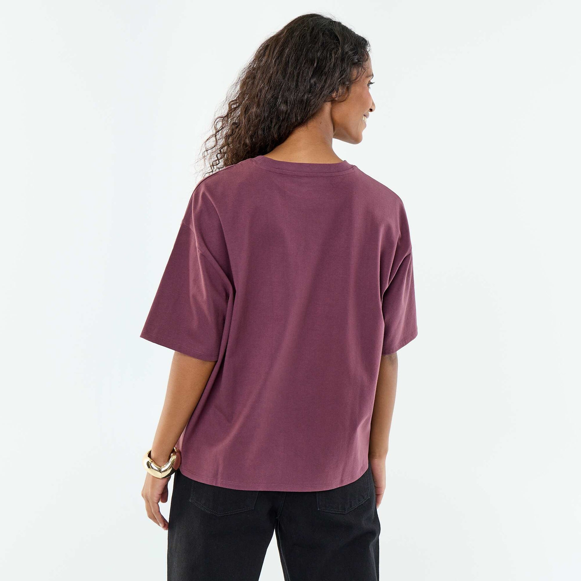 Oversized Round-Neck T-shirt PURPLE